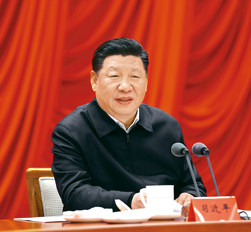 　　2019年1月21日，省部級(jí)主要領(lǐng)導(dǎo)干部堅(jiān)持底線思維著力防范化解重大風(fēng)險(xiǎn)專題研討班在中央黨校開班。中共中央總書記、國(guó)家主席、中央軍委主席習(xí)近平在開班式上發(fā)表重要講話。 新華社記者 饒愛民/攝
