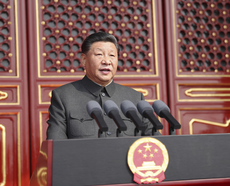 10月1日上午，慶祝中華人民共和國成立70周年大會在北京天安門廣場隆重舉行。中共中央總書記、國家主席、中央軍委主席習近平發表重要講話。